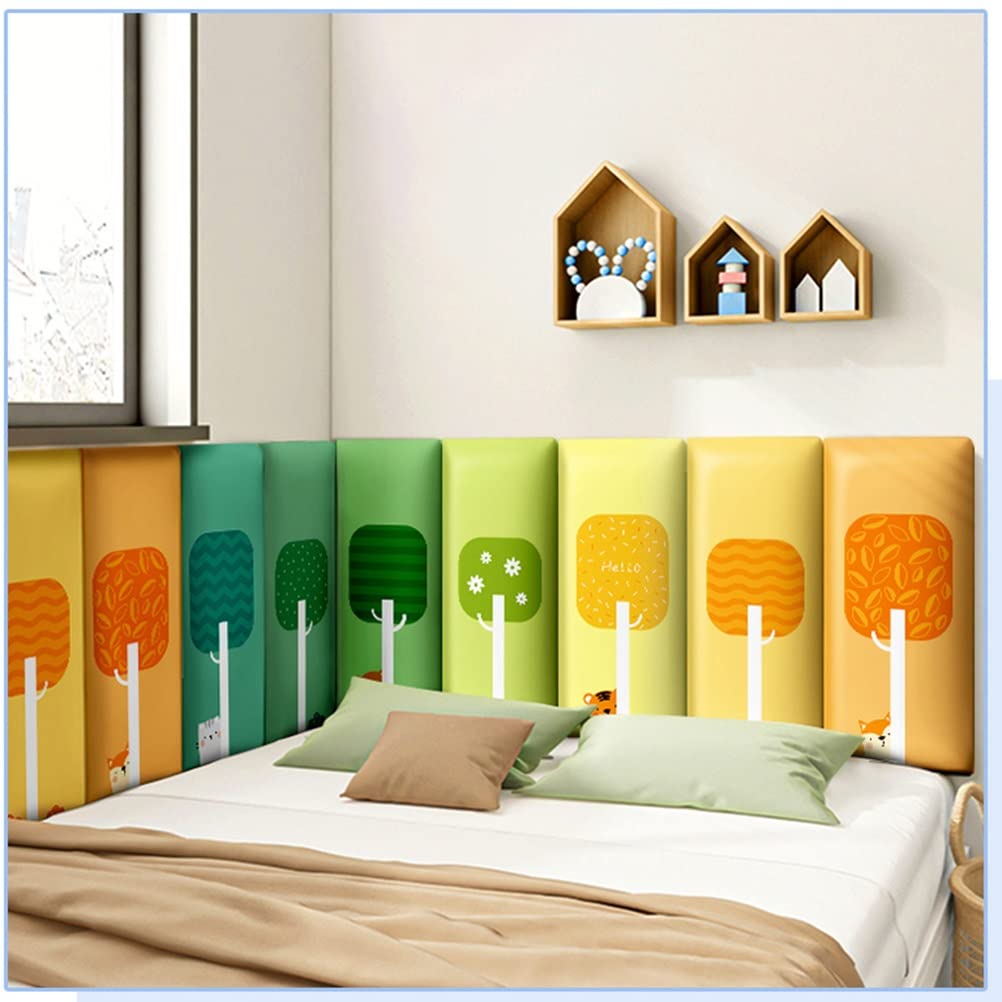 3D Anti-Collision Wall Stickers Naklejka Ścienna Antykolizyjna Dla Dzieci, Wodoodporna Miękka Torba Panel Ścienny Ze Skóry PU 3D, Do Pokoju Dziecięcego, Przedszkola, 50x20cm(7 PCS)