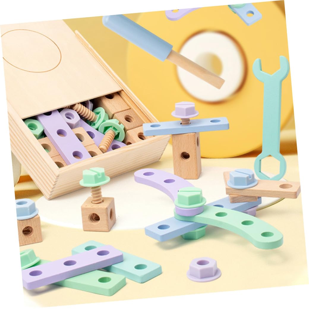 BESPORTBLE Cassetta Attrezzi Giocattolo in Legno per Ragazzo Ragazza Decorazioni Scuola, Gioco Educativo per Coordinazione Mano-occhio e Risoluzione Puzzle, per L'apprendimento Creativo