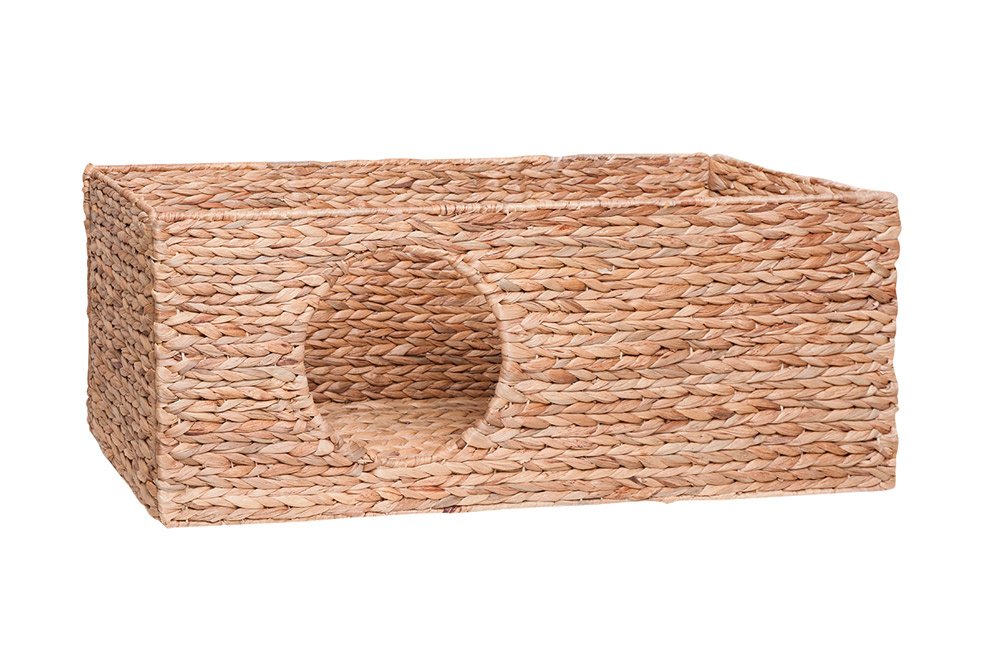 Katzenkörbchen für Billy Regal natürlicher Katzenkorb Katzenhöhle Kleintiere Hasen Meerschweinchen Höhle 75 x 29 x 25 cm Material: Wasserhyazinthe geflochten