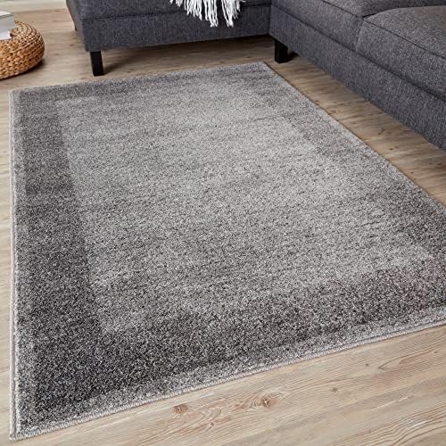THE RUGS Ultra Soft Area Rug Modern Luxury Fluffy Rug, Grey Plain
