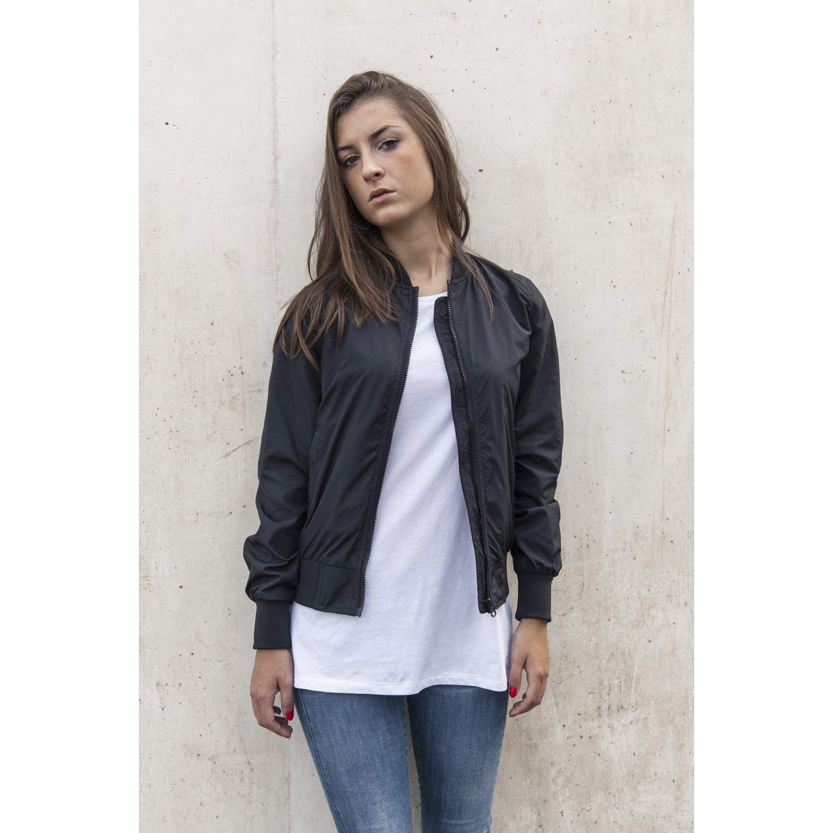 Build Your Brand Giacca Bomber da Donna in Nylon Giacca Bomber da Donna in Nylon Donna