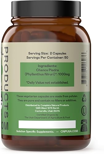 Miniatura 3 de Cápsulas orgánicas de Chanca Piedra - 500 mg, 100 píldoras, extracto puro de rompepiedras Phyllanthus Niruri
