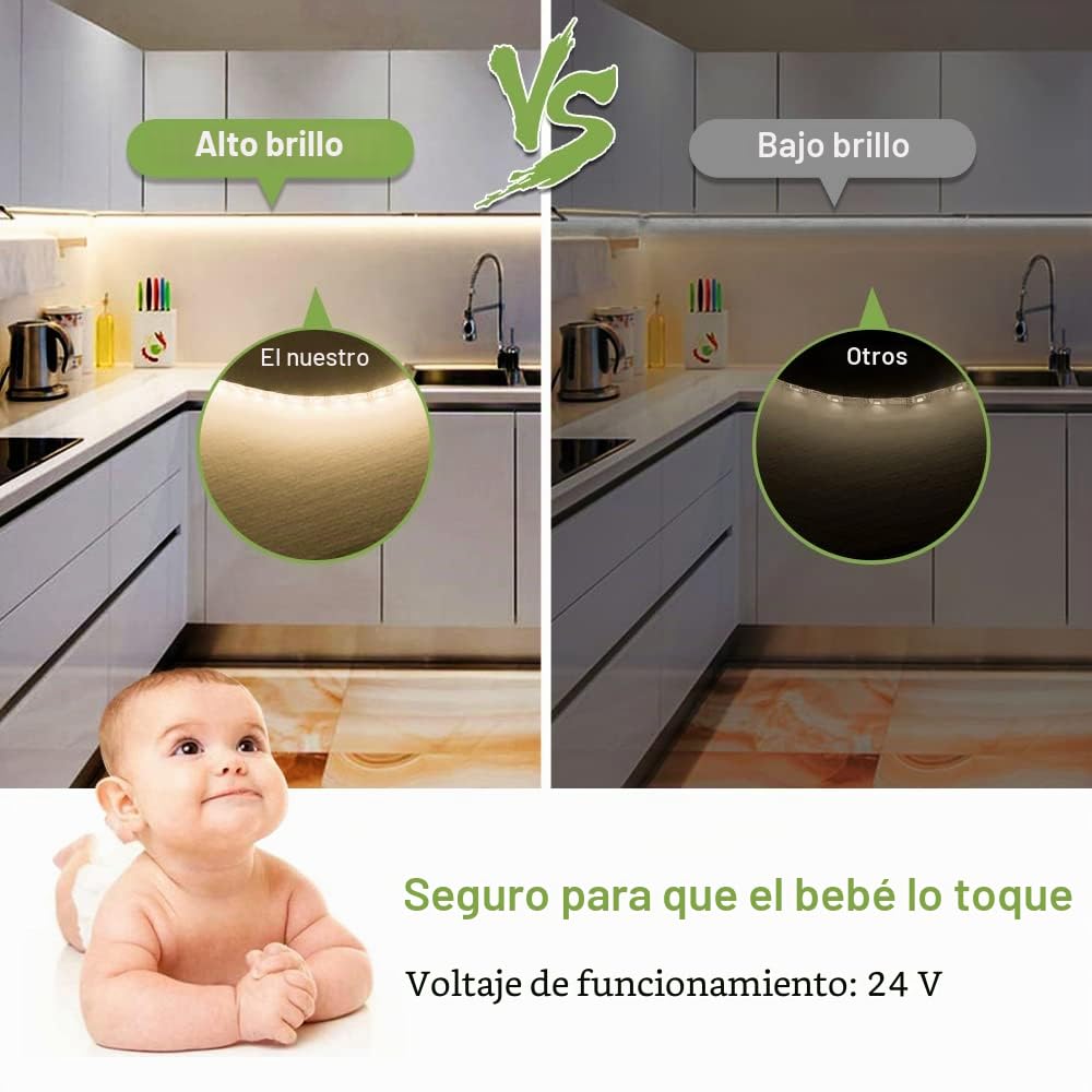 NOVOSTELLA 12M Tiras LED Regulable, 24V 1344 LEDs Barra de Luz Blanca Cálida a Blanca Fría 3000K-6500K Ajustable, con Controlador RF, Cuerda LED Adhesiva Flexible para Sala, Gabinet, Dormitorio