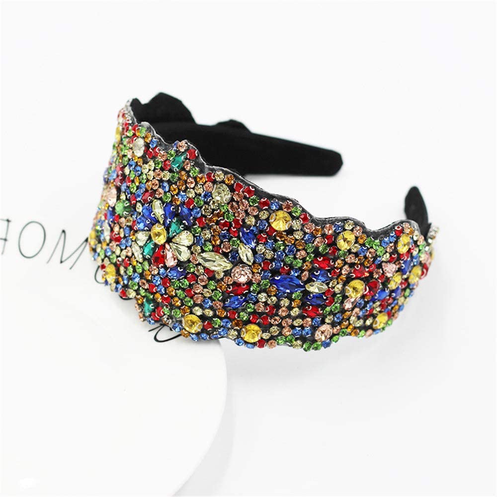 QTMY Diademas de cristal de diamantes de imitación para mujer,Accesorios de aro para el cabello, joyería para la cabeza, 562Colorful