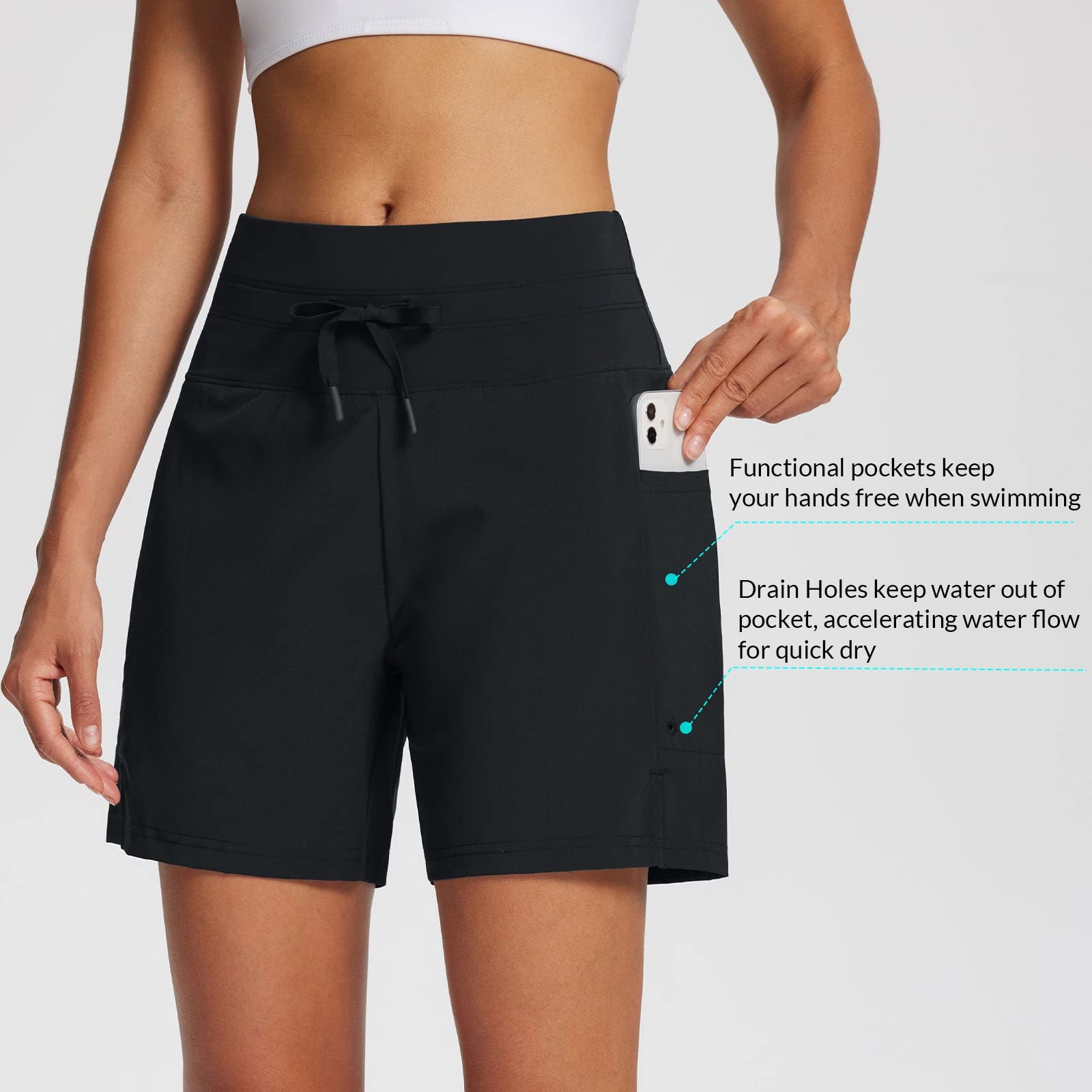 Snapklik.com : Baleaf Womens Swim Board Shorts High Waisted Swimsuit ...