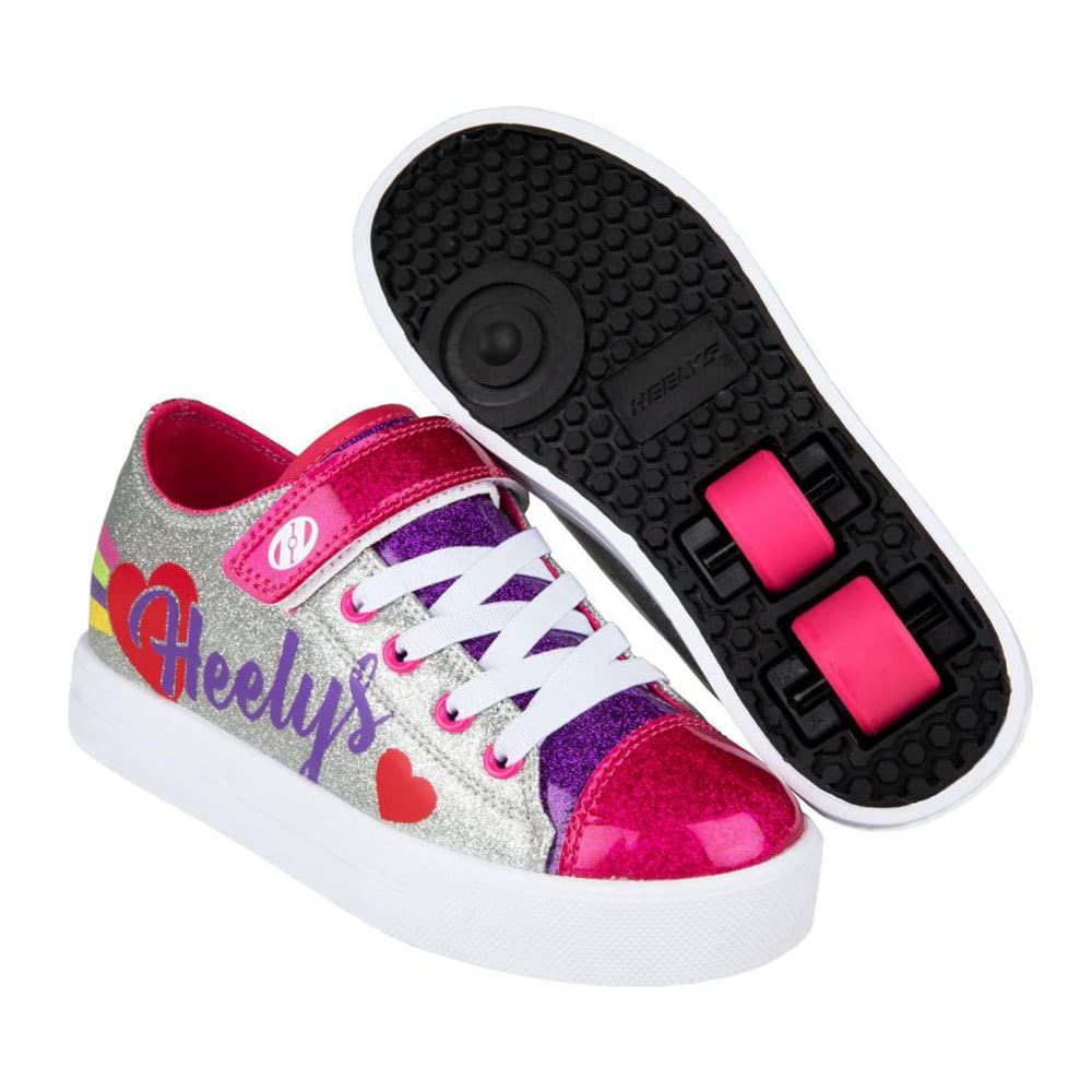 Heelys Scarpe con Le Ruote Argento Arcobaleno Cuore EU