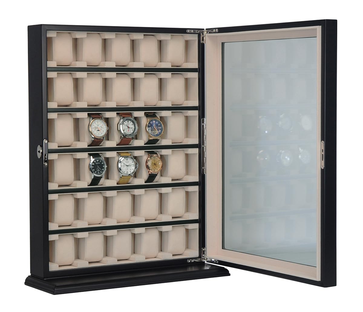TIMELYBUYS Lot de 30 présentoirs muraux en bois noir pour montres surdimensionnées