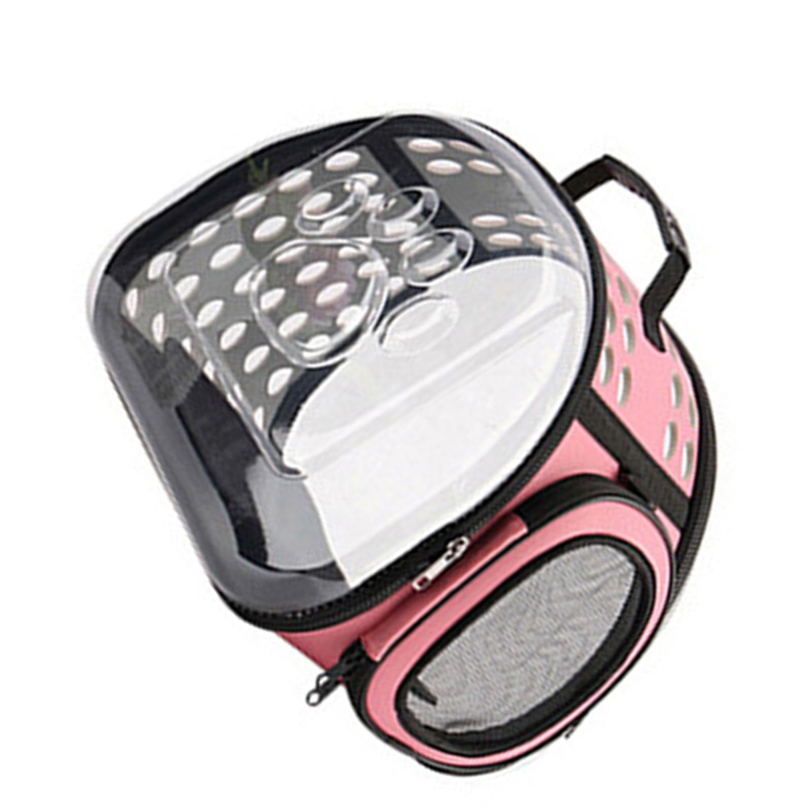 Transportín Transparente para Gatos, Mochila Transparente para Mascotas, Transportador de Viaje Plegable para Perros Pequeños, Gatos, Conejos, con Interior Espacioso y Cómodo,