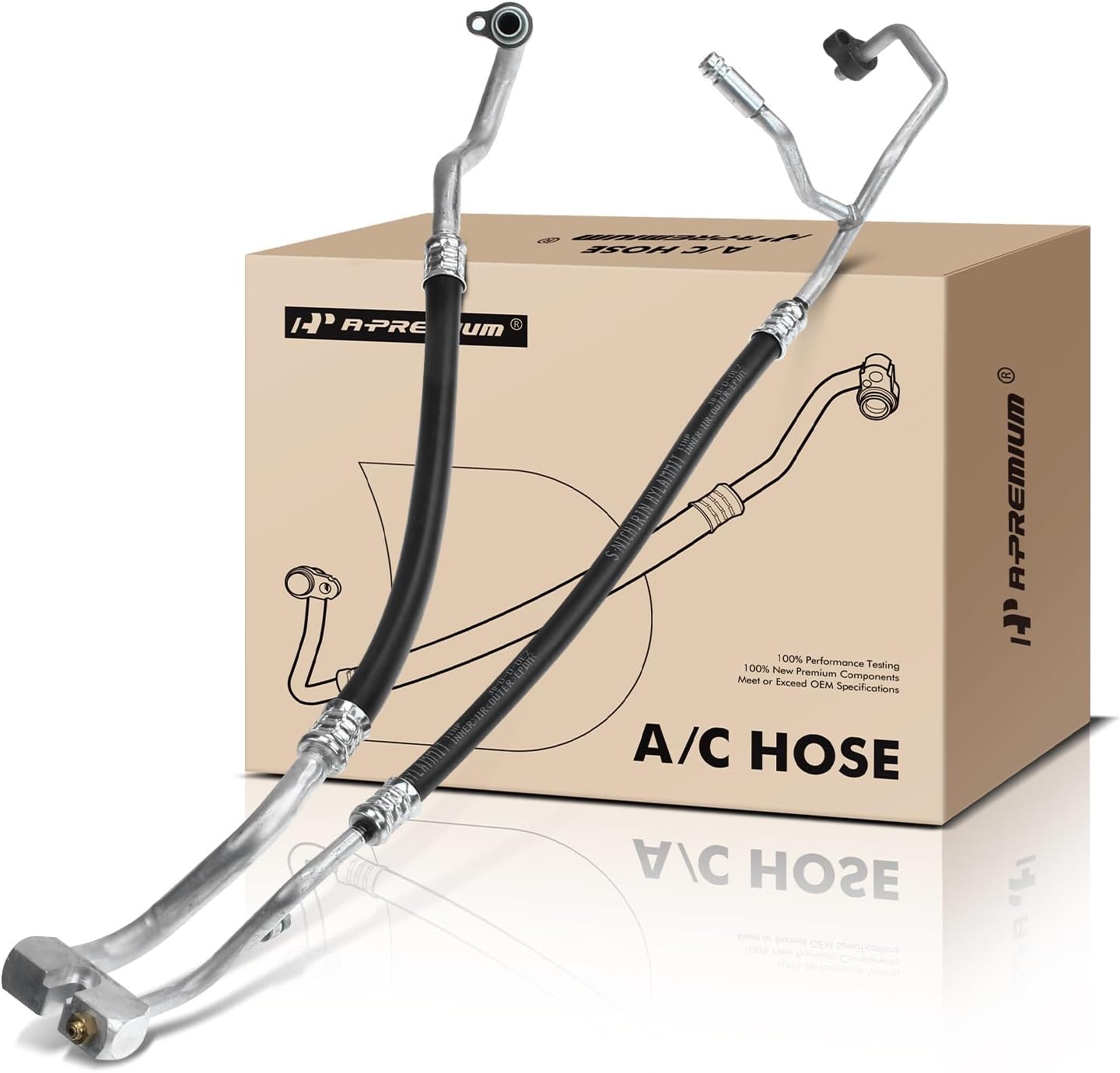 A-Premium A/C Suction Hose & Discharge Line Hose Assembly Compatible with Ford F-250 Super Duty 2006-2007, F-350 Super Duty/F-450 Super Duty 2005-2007, 5.4L 6.8L