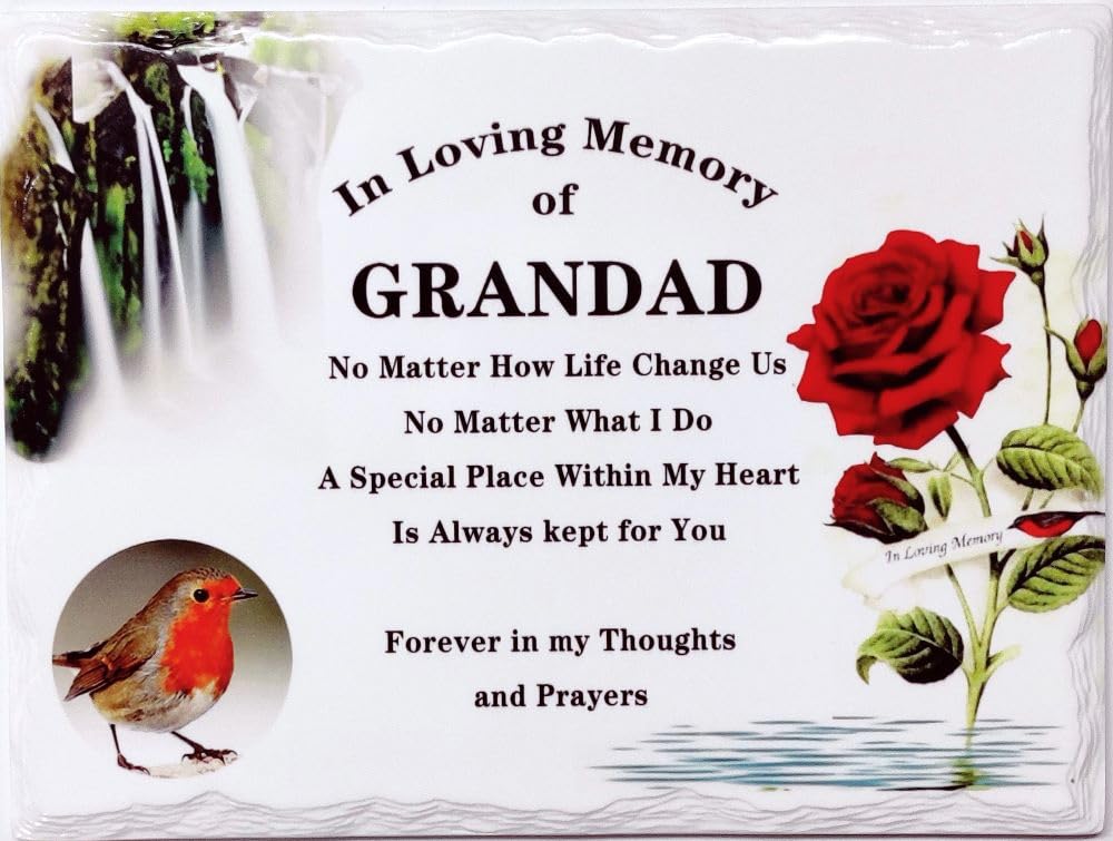 In Memoriam Tile Plaque (small) - In loving memory of GRANDAD