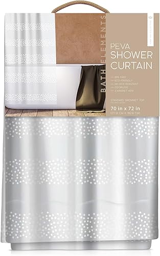 Miniatura 3 de Cortina de ducha de PEVA de alta calidad, resistente, resistente al moho, impermeable, inodora, no tóxica, sin BPA, dobladillo magnético, tamaño