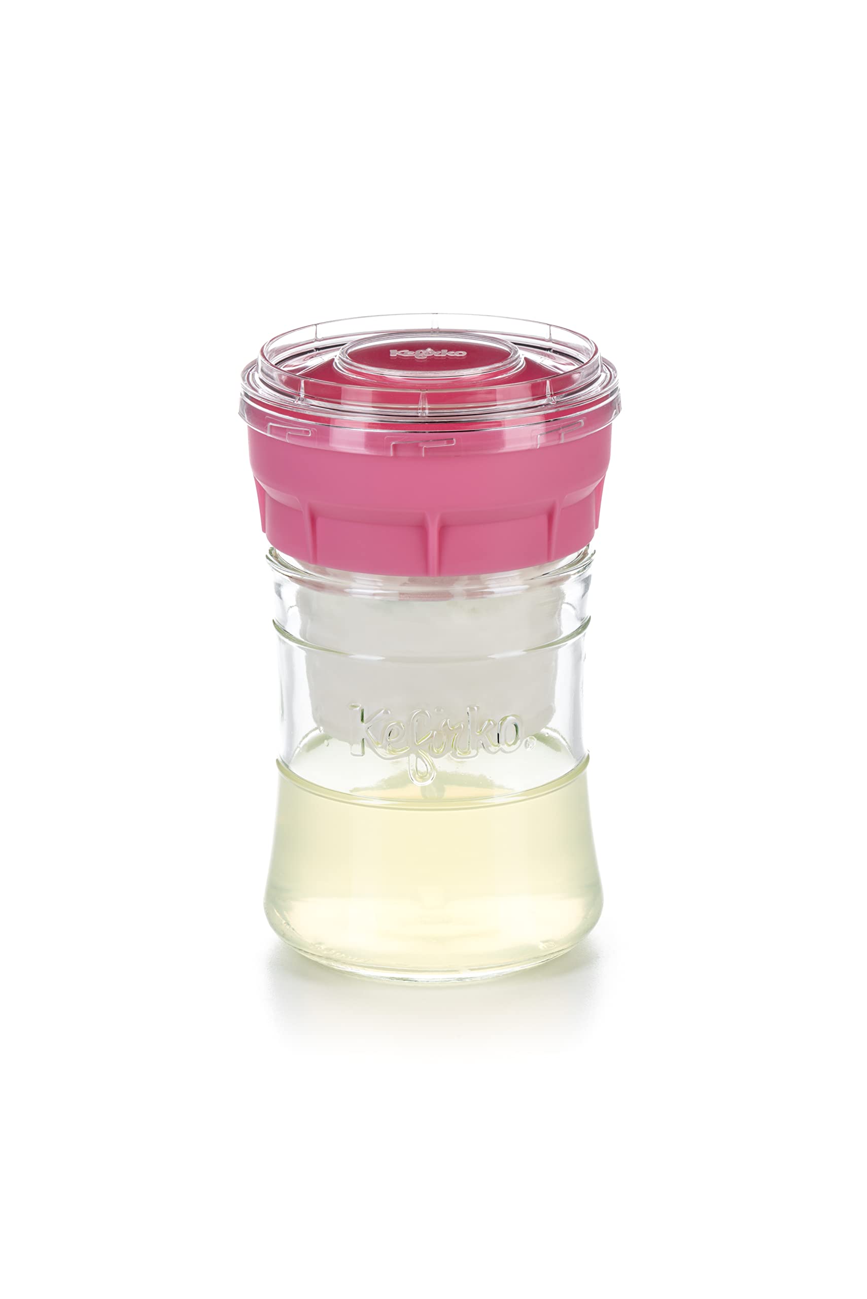 KEFIRKO Cheese Maker - El Set Ideal para Preparar Queso de Kéfir en Casa | Pack Cheesemaker + Librito de Recetas Descargable en PDF | 900 ml | BPA Free | Rosa