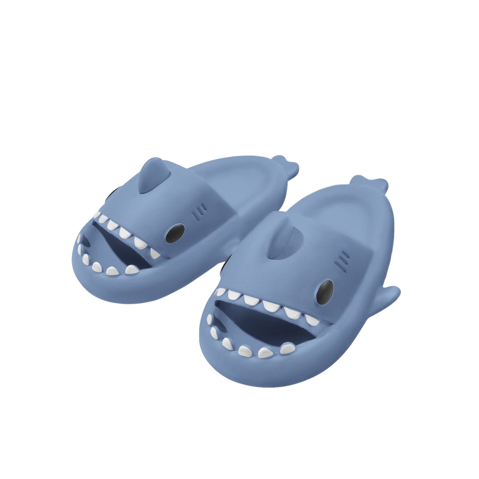 MoneRffiShark Sliders, Cute Cloud Shark Slippers Unisex Cosy Non-slip Quick-Drying Shower Sandals, Soft Open Toe Adults Pillow Slides for Women Men