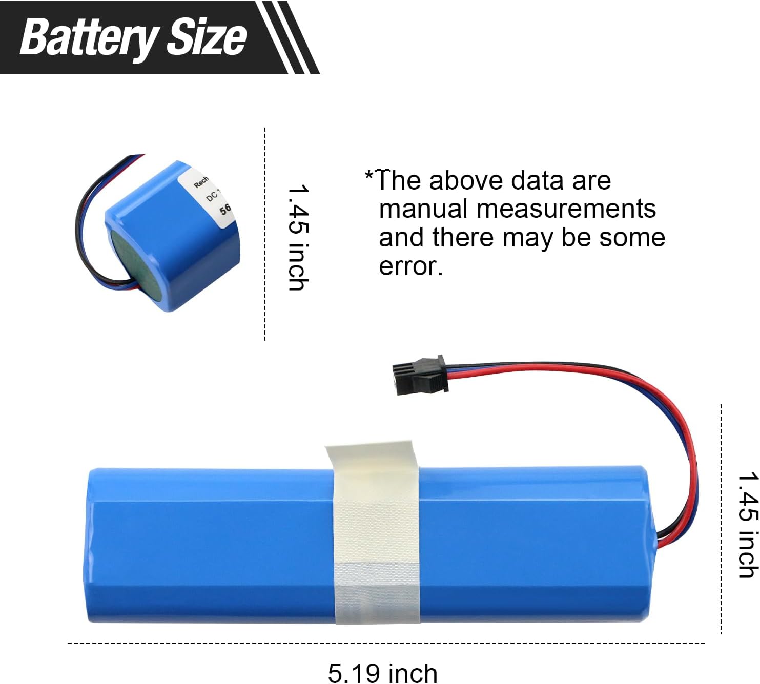 Vacuum Battery Replacement for Laresar L6 Pro, VIOMI S9, Ultenic T10/T10 Pro, AIRROBO T10+/T9+,HONITURE Q6 Pro Se, Arnagar S8/S8 Pro, Zoozee Z50/ Z70 ,Philips FC8972 Robot Vacuum Cleaner 14.4V 5600mAh