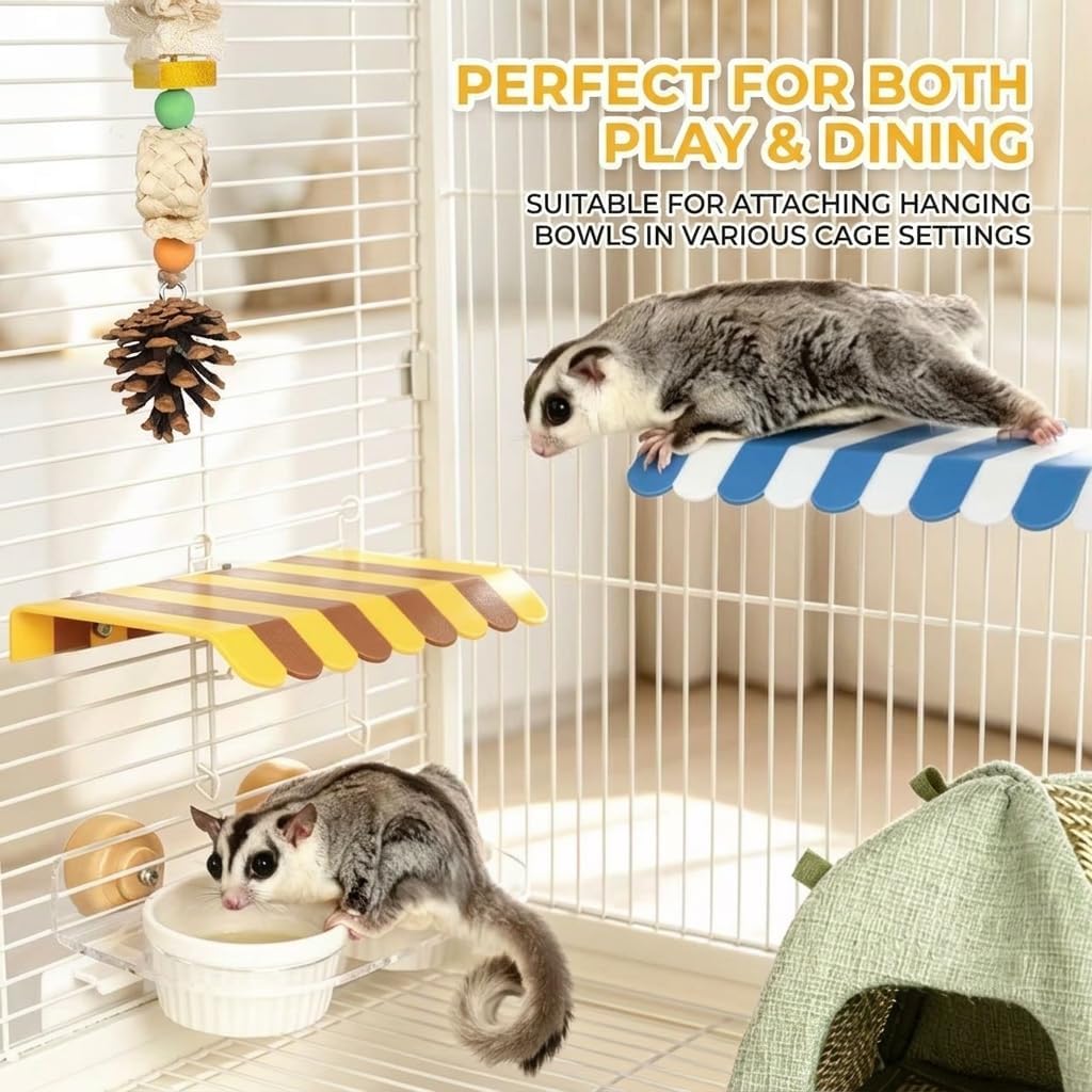 Plastic Cage Roof Shield for Bird Feeder and Sugar Glider Food Bowl image 3
