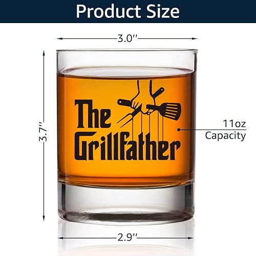 Miniatura 3 de TOUNER GrillFather - Vasos de whisky, divertidos regalos para la parrilla para hombres, regalo de barbacoa para hombre, regalo de cocina para papá