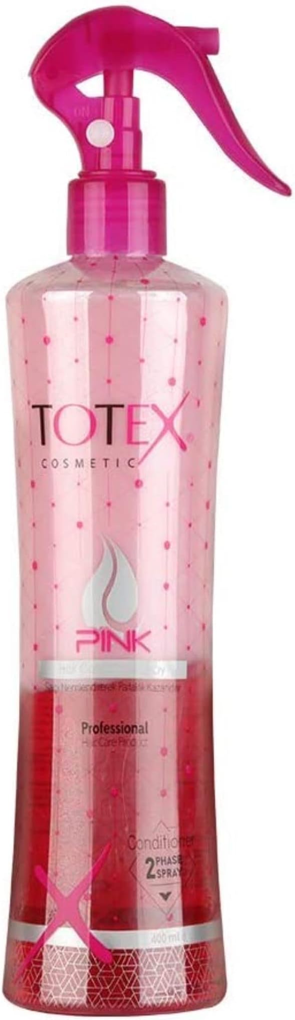 2 Phase Hair Conditioner | Spray Leave-in Conditioning | For Damaged & Coloured Hair | Formula Untangling Nourishing Moisturizing Pink 400 ml