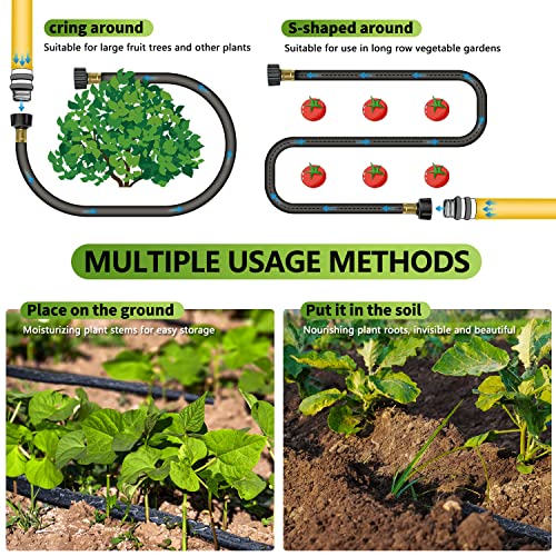 Soaker Hose For Garden Beds 25Ft With Brass Fittings, Efficient Watering Flat Soaker Hoses 50 Ft With Drip Garden Hose Irrigation Technology (25Ft 2Pack) #TOP2