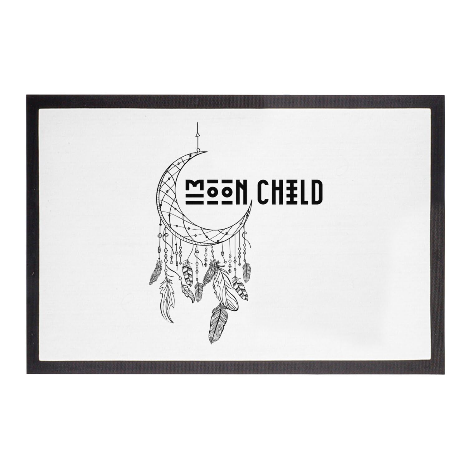 Paillasson blanc Moon Child ciel étoilé 60x40cm idée cadeau pendaison crémaillère