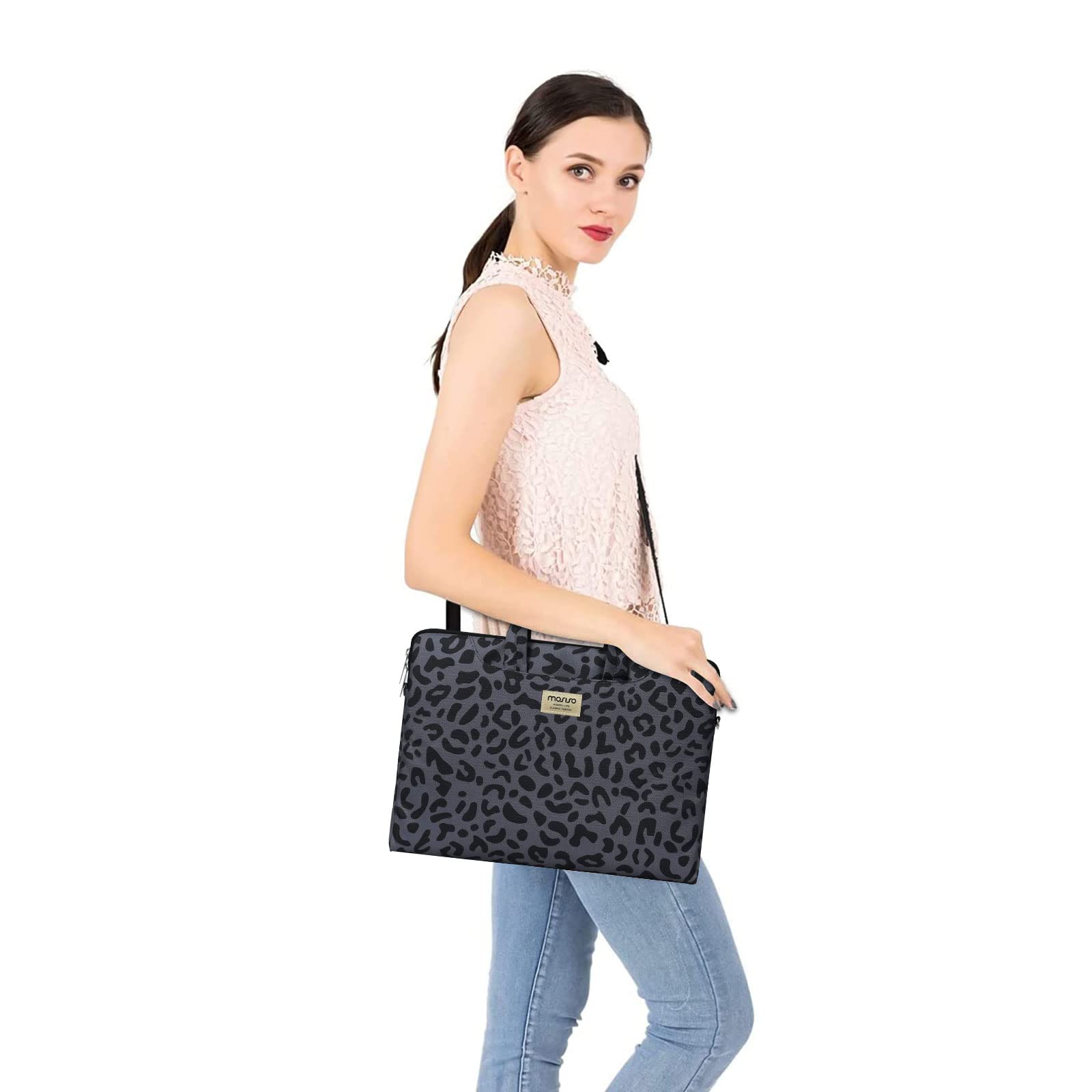 MOSISO Laptoptasche 16 Zoll, 15-15,6 Zoll Laptop Schultertasche mit Gürtel