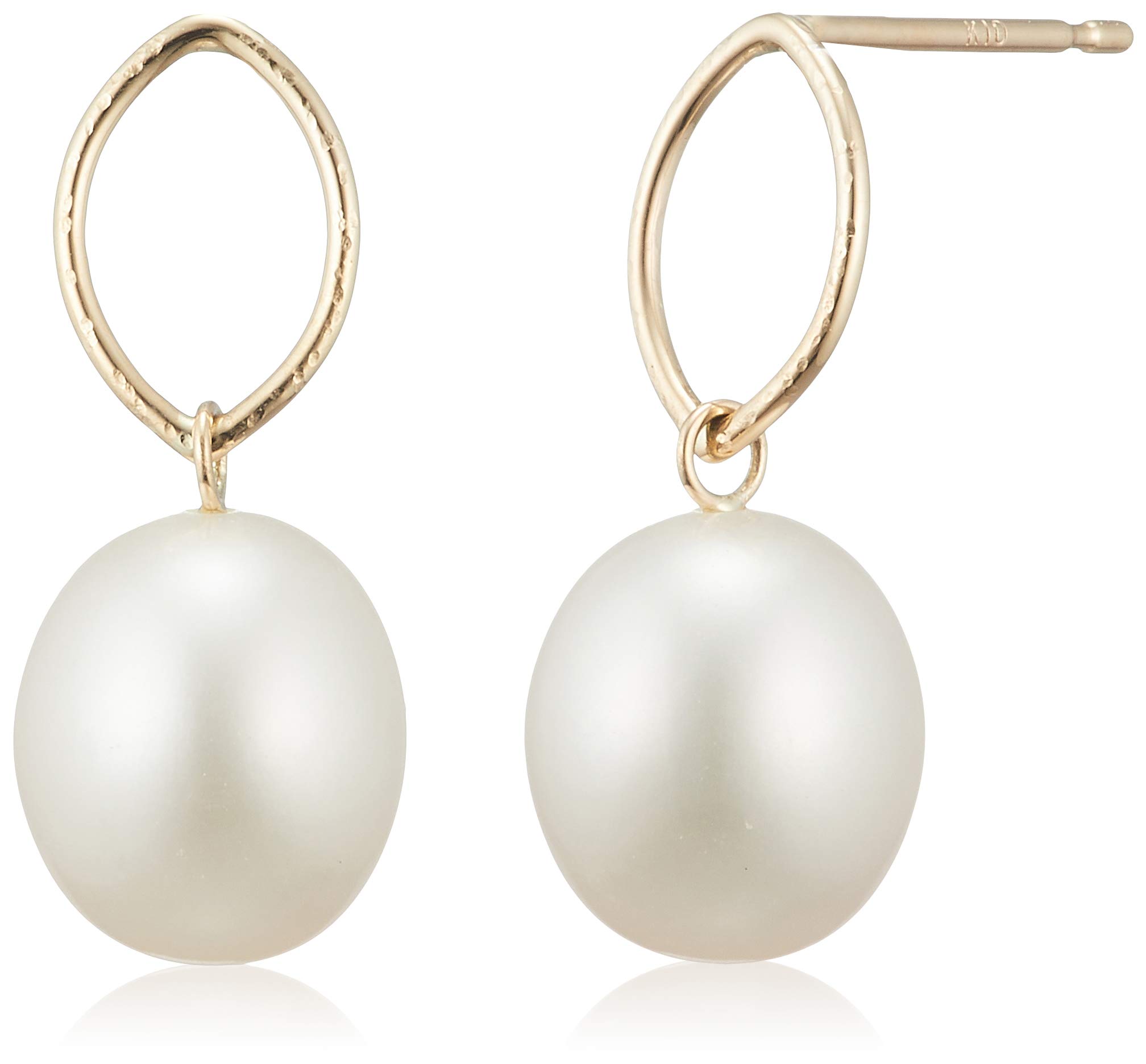 anq. パール　ダイヤ　ピアス anq.】K10・ダイヤモンド×パール フックピアス | KU-CROISSANT