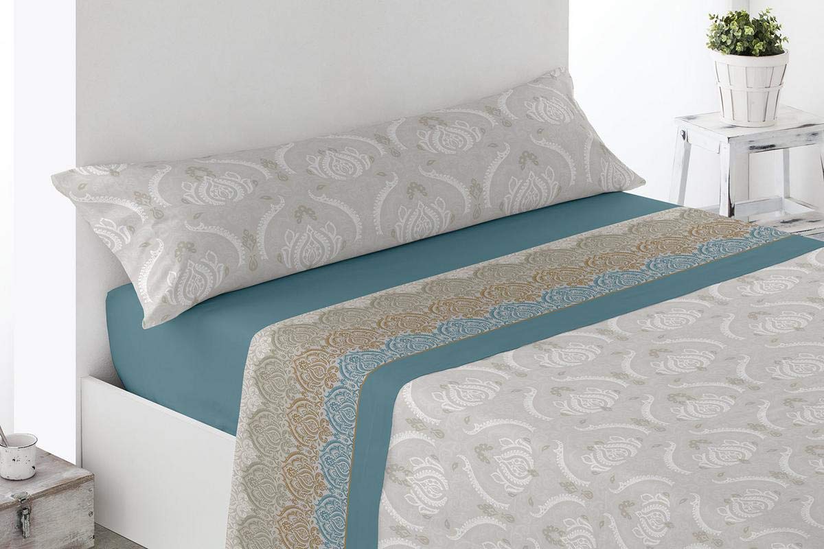 HIPERMANTA Juego de sábanas Estampadas coralina Invierno, 100% poliéster, con Tacto Suave y Agradable. Modelo Laguna, Azul. Juego de 3 Piezas para Cama de 90.