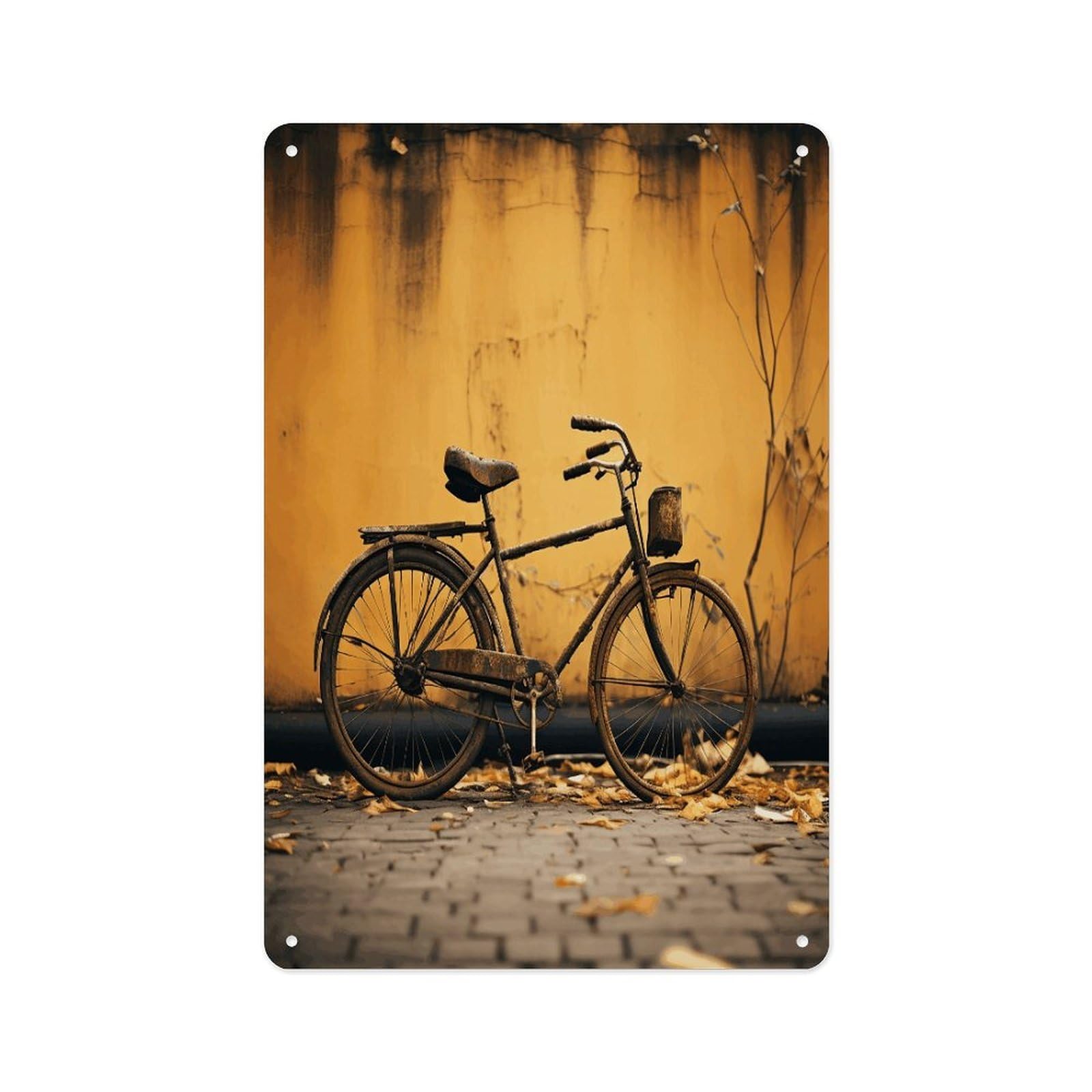 Fekiloot Style Old Rusty Vintage Bicycle Wall Decor Metal Signs Tin Signs Poster