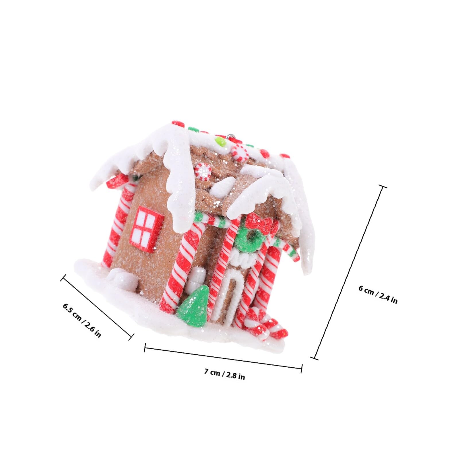Adornos Navideños 3 Piezas Mini Casa de Silicona para Colgar en Árbol Decoración de Escritorio y Escaparate Modelo Casa Dulce Festiva