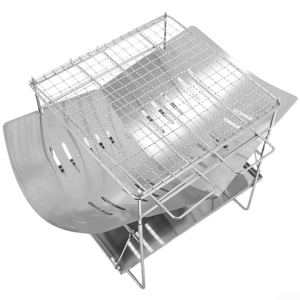Stufa a carbone portatile - Griglia pieghevole per barbecue in acciaio inossidabile | Barbecue pieghevole portatile a carbone con design staccabile e sistema di ventilazione per un fuoco stabile all'aperto