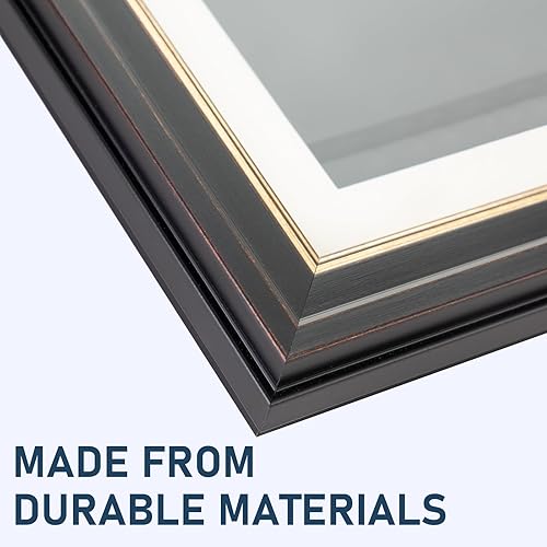 Miniatura 5 de Falling in Art Marcos negros para niños, marco de fotos de 8.5 x 11 pulgadas con paspartú y 9.5 x 12 pulgadas sin paspartú, marcos de arte para