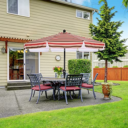 Image of ABCCANOPY Premium Patio Umbrellas 9' Red Stripes