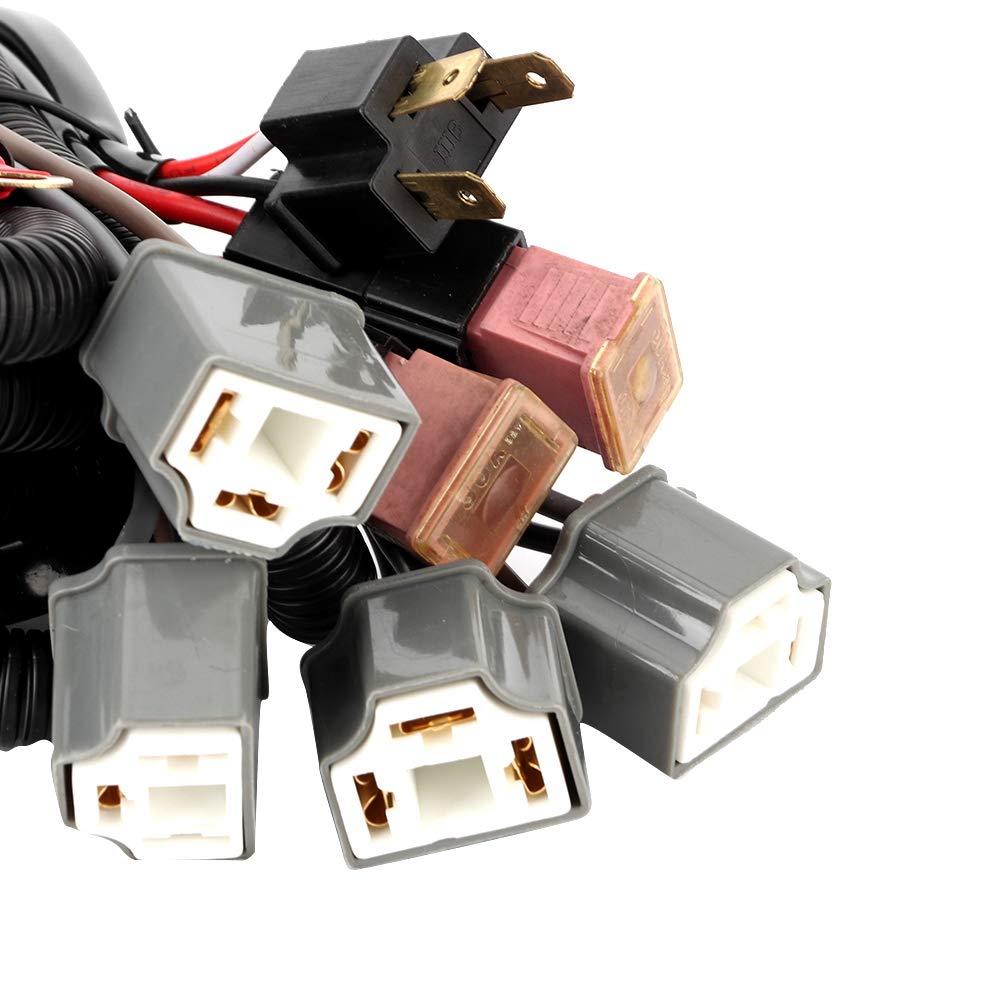 LED-Kabelbaum, Auto-LED-Scheinwerfer ABS-Kabelbaum Beleuchtung Boost mit für H4-Adapter vier Lichter