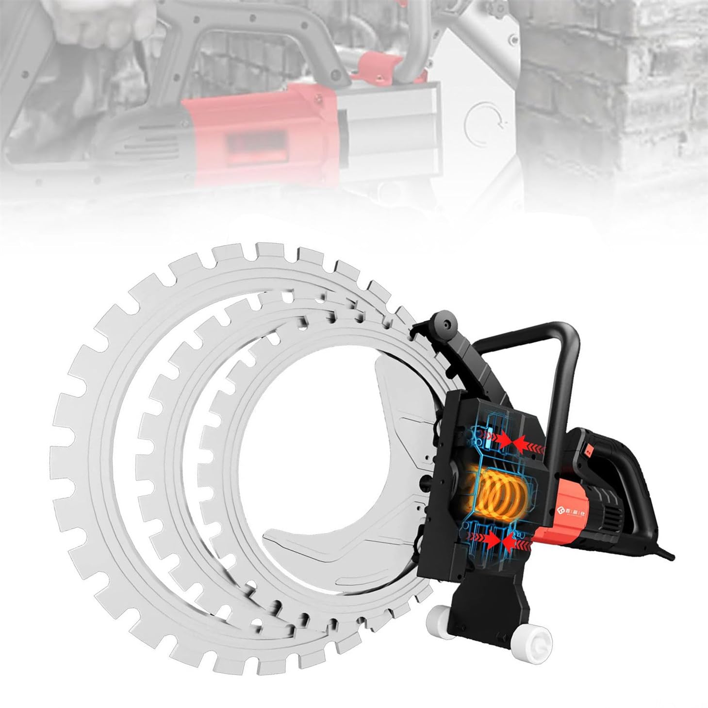 Sierra circular eléctrica para hormigón sin escobillas con supresión de polvo alimentada por agua, capacidad de corte profundo para trabajos de construcción profesionales