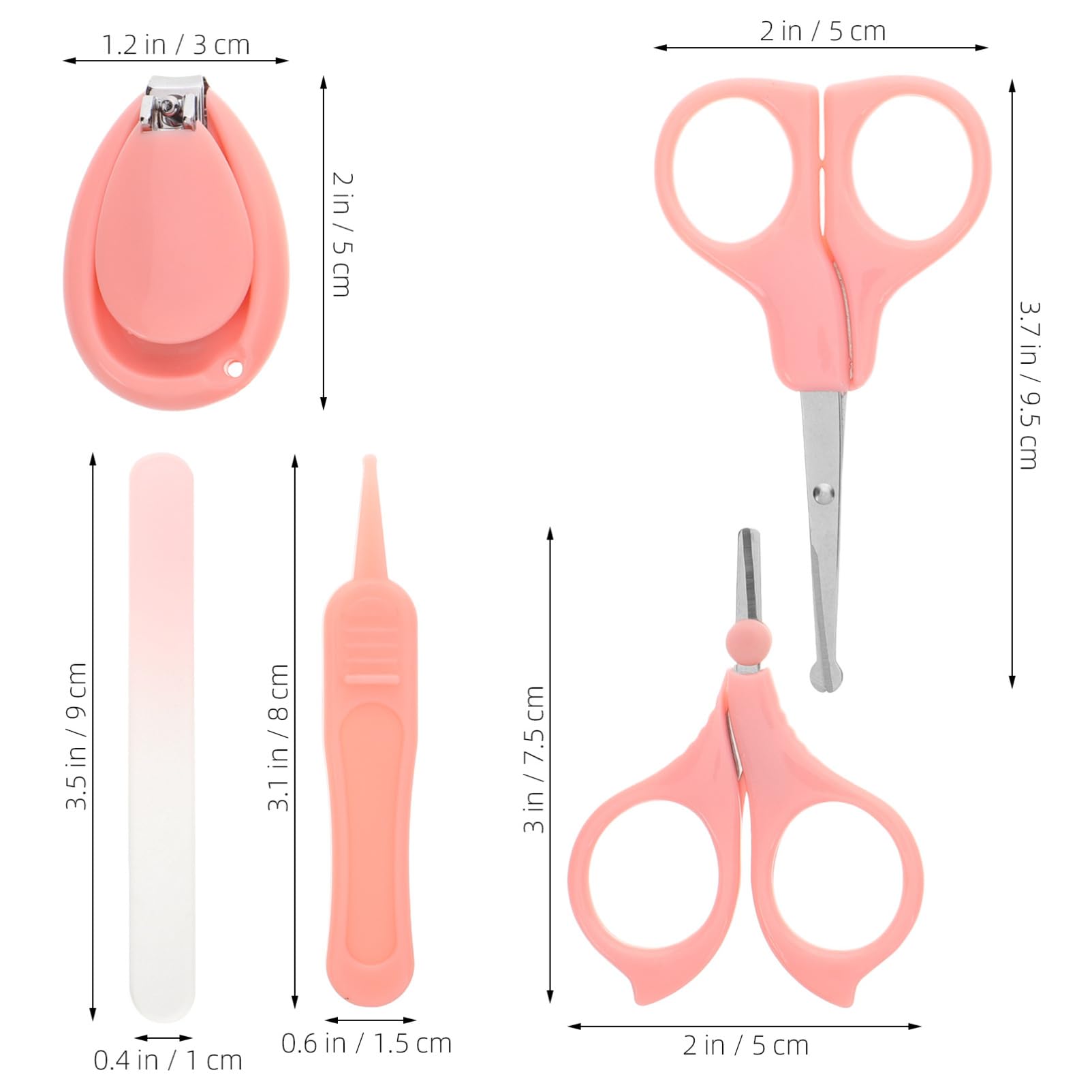 ibasenice Nail Care Kit 5-in-1 Baby Nail Clippers Set Newborn Grooming Kit Nail File Tweezer for Boys and Girls Toddlers