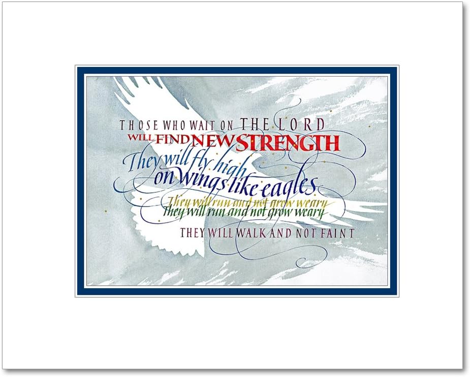 Eyekons Isaiah 40:31-32 – Fine Art Prints by Timothy R. Botts – Calligraphy of Bible Verses (10W x 8H Matted - Image Size 6.5W x 4.5H)