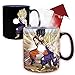 Dragon Ball kubek z efektem termicznym DBZ/Gohan Cell czarny, z nadrukiem, z ceramiki, pojemność ok. 460 ml, w pudełku prezentowym.