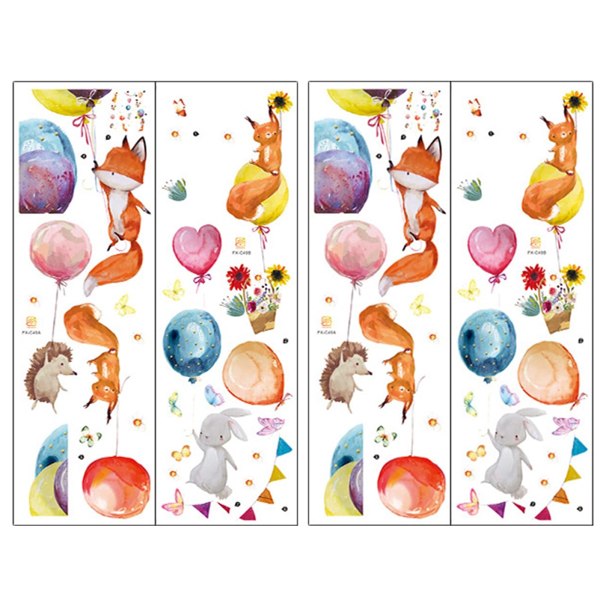 NUOBESTY 6 Juegos Pegatinas de Pared de Animales Adhesivos de Pared Decoración Infantil Habitaciones Aplicación