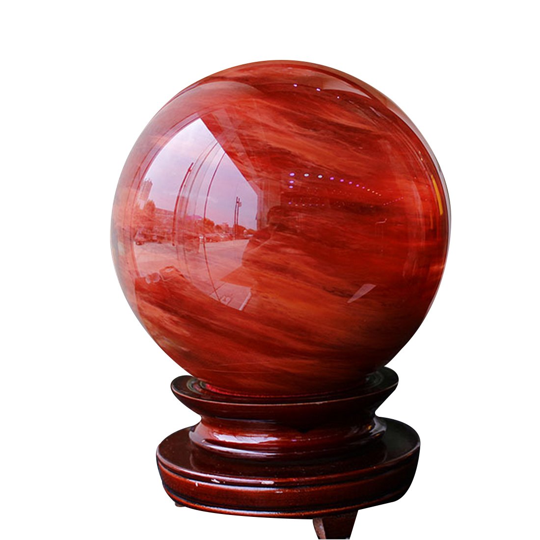 Amazon.co.jp: (イスイ)YISHUI レッド 水晶玉 開運グッズ 透明 水晶