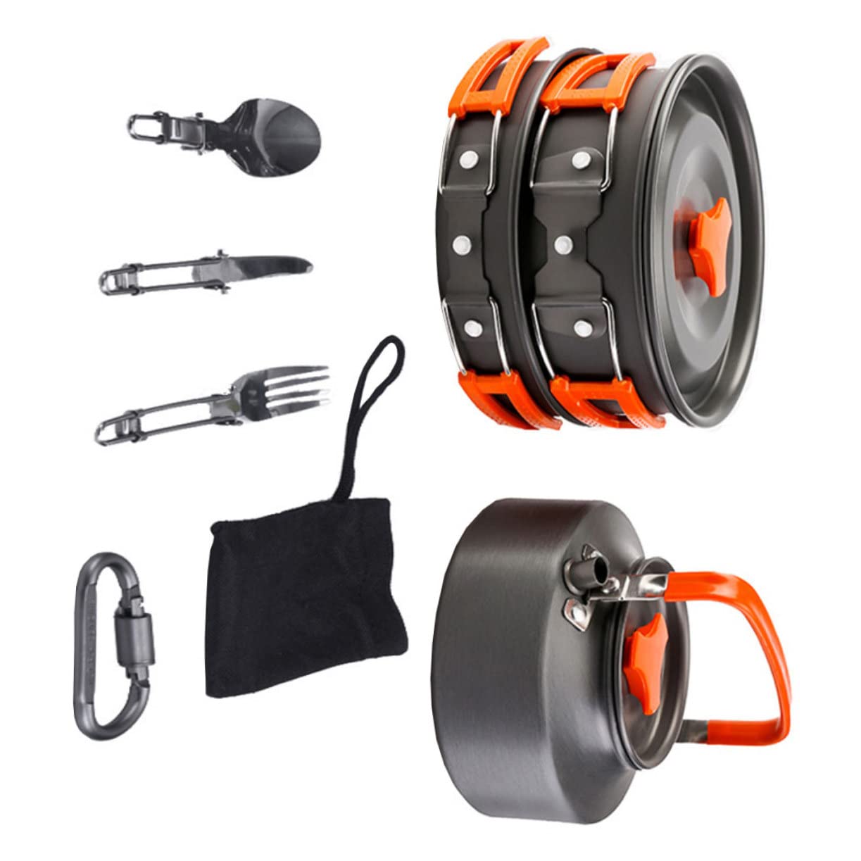 Yardwe Camping Cookware Stove Cookware Set 1 Set Portable Camping Pot Teapot Hiking