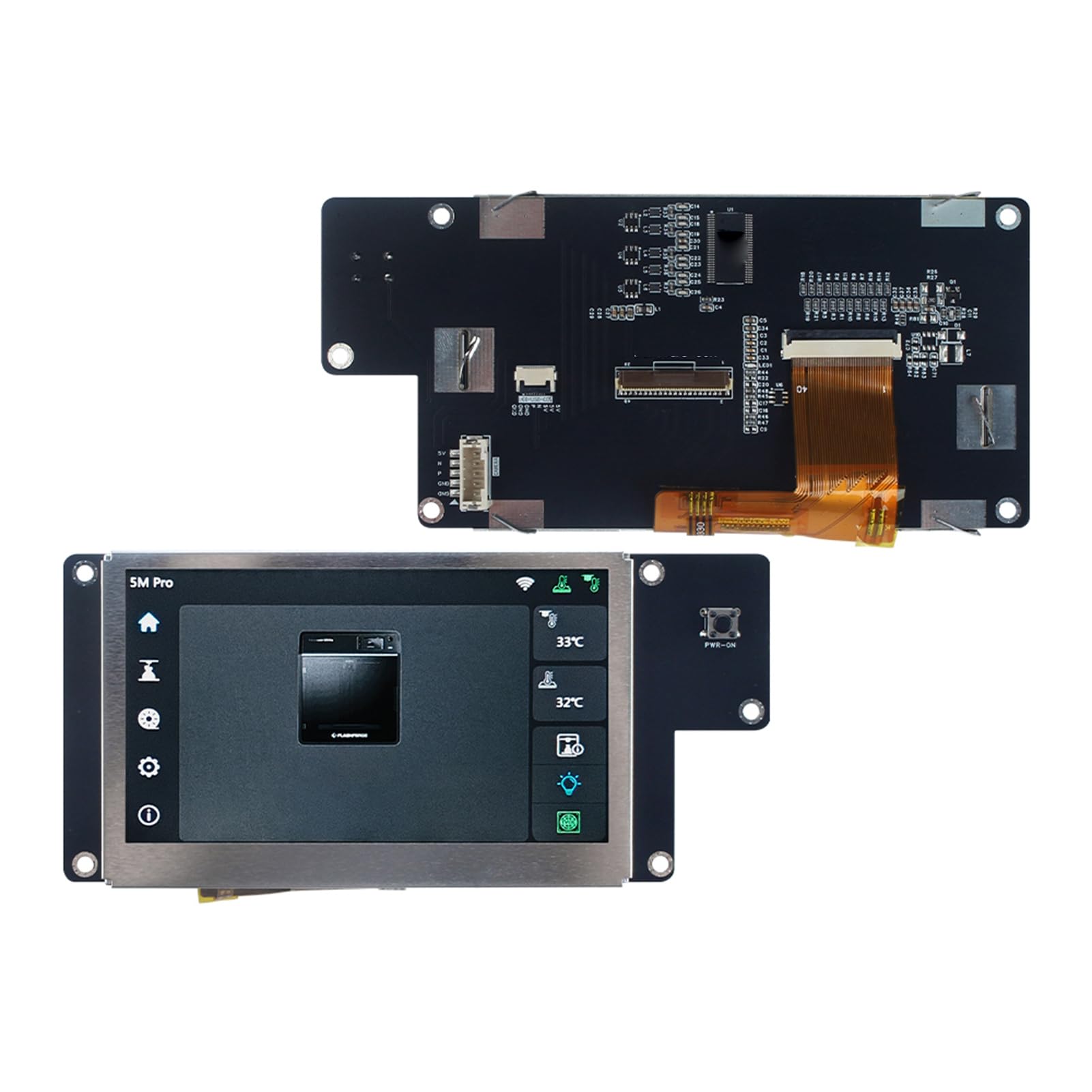 Hyuduo 3D-Drucker-Touchscreen-Baugruppe Als Ersatz für Adventure 5M Pro 4,3-Zoll-LCD-Display mit Kratzfestem, Klarem Bildschirm