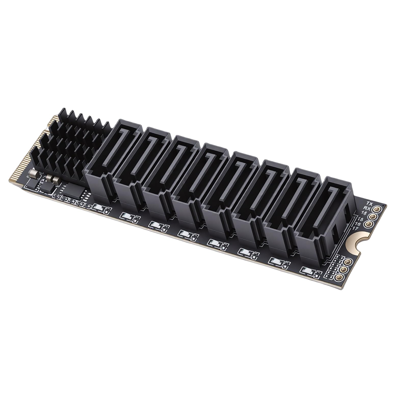 Generic Carte D'extension PCIe M.2 Key vers 8 Ports Serial ATA pour des Performances à Haute Vitesse pour Les Serveurs Domestiques et Les Serveurs Multimédias