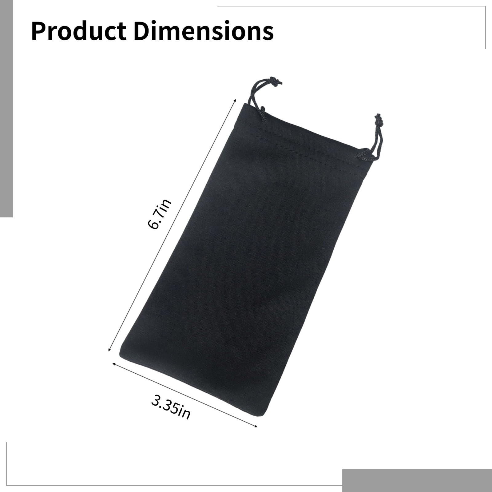 100 Stück schwarze Sonnenbrillenbeutel, Mikrofaser-Aufbewahrungsbeutel mit Kordelzug, Brillenetui zum Schutz, weich, waschbar, für Zuhause, Büro, Brillen, Sonnenbrillen und Geschenkideen