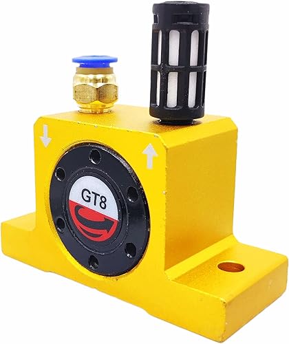 Miniatura 2 de Vibradores neumáticos GT8 de turbina, vibrador giratorio de aire industrial dorado silencioso G18 pulgadas para tolva dorado con silenciador libre
