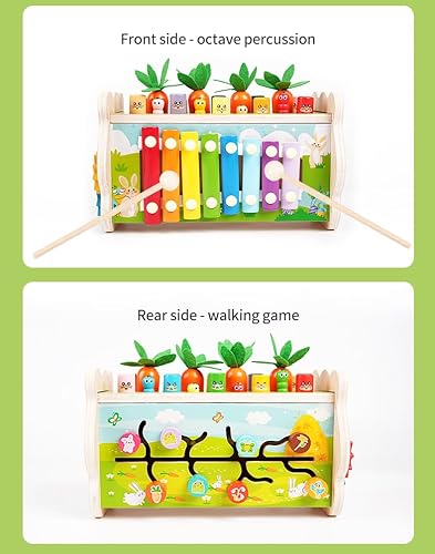 Miniatura 4 de Juguetes Montessori para niños de 1 año, (8 en 1), juguete de madera para golpear martillos, juego de golpe a topos para niños pequeños, juego de