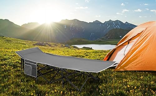 Miniatura 2 de HIGH POINT SPORTS Cuna plegable para campamento, soporte de cama plegable para campamento, 600 libras, catre de dormir resistente, cama portátil al