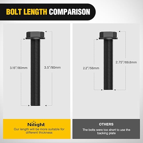 Miniatura 6 de Nilight Gancho de agarre para cubo de tractor, 2 unidades, perno de acero forjado resistente de 38 pulgadas en remolque fundido recubierto de zinc,