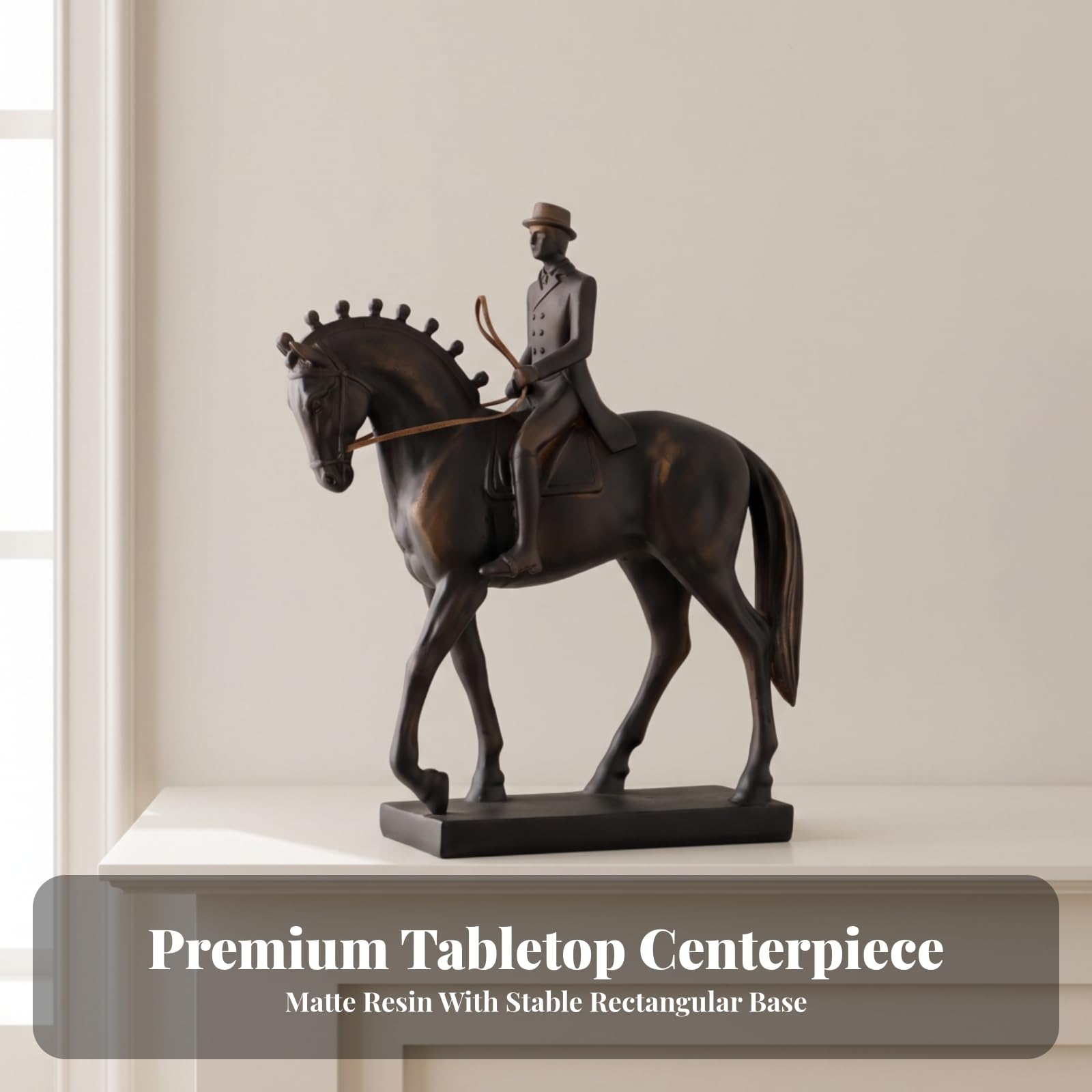 Statua di Ornato | Finitura Bronzo Antico, Statuetta di e, Vintage, per Ingresso, Dei Cavalli,