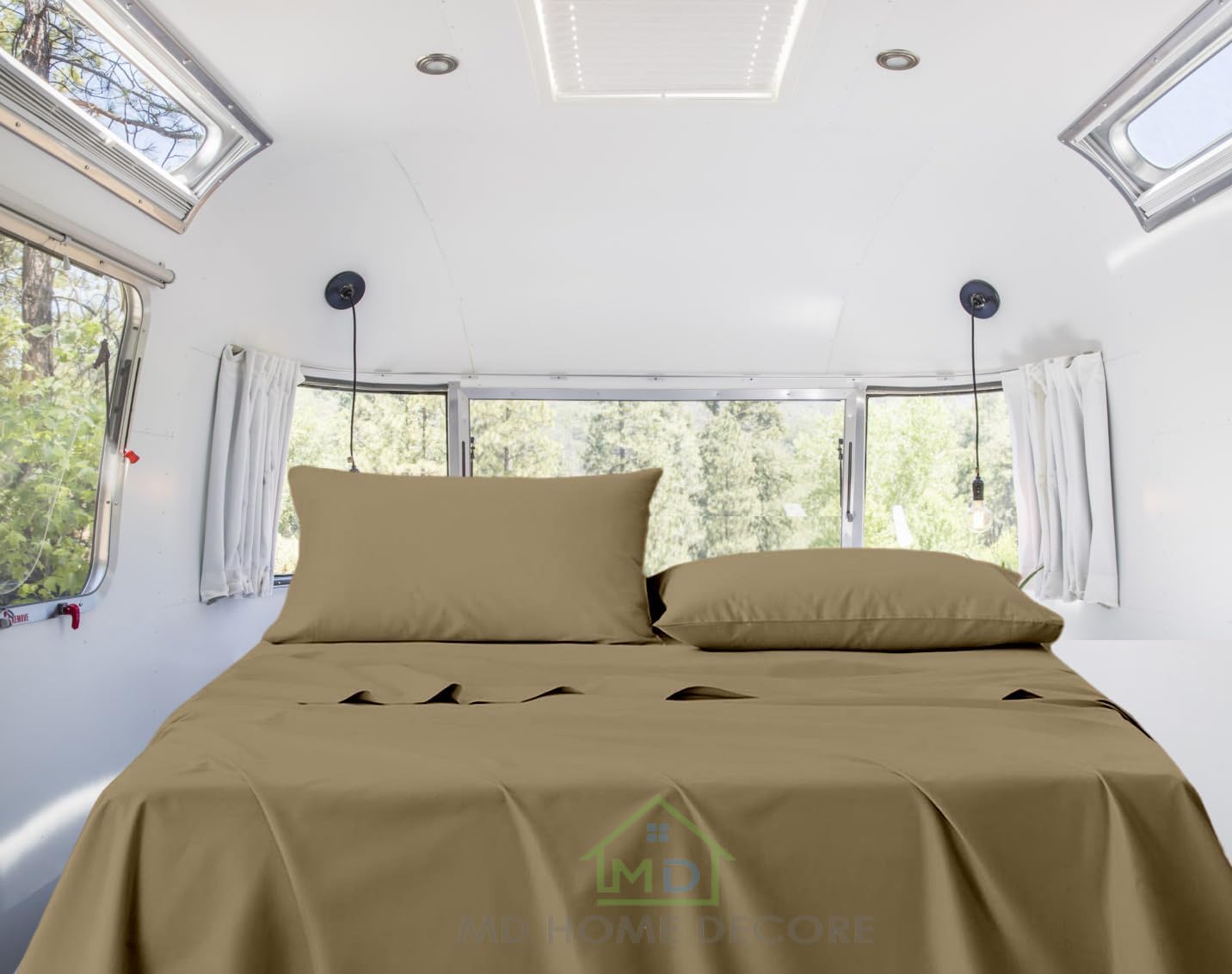 Microfiber RV Sheets Set, 72X75 RV Short King Sheets, Hotel