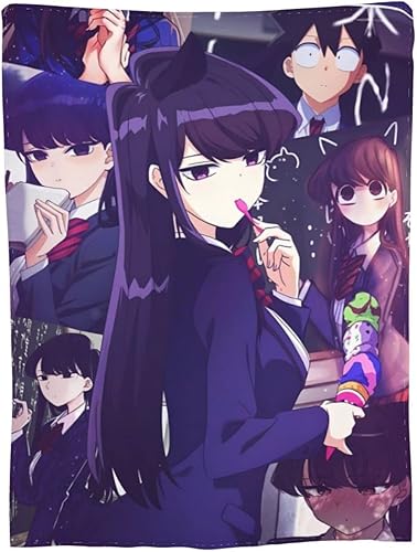 Miniatura 9 de Manta de collage de anime Komi Can't Communicate, ultra suave, de microforro polar, acogedora, cálida, adecuada para todas las salas de estar,