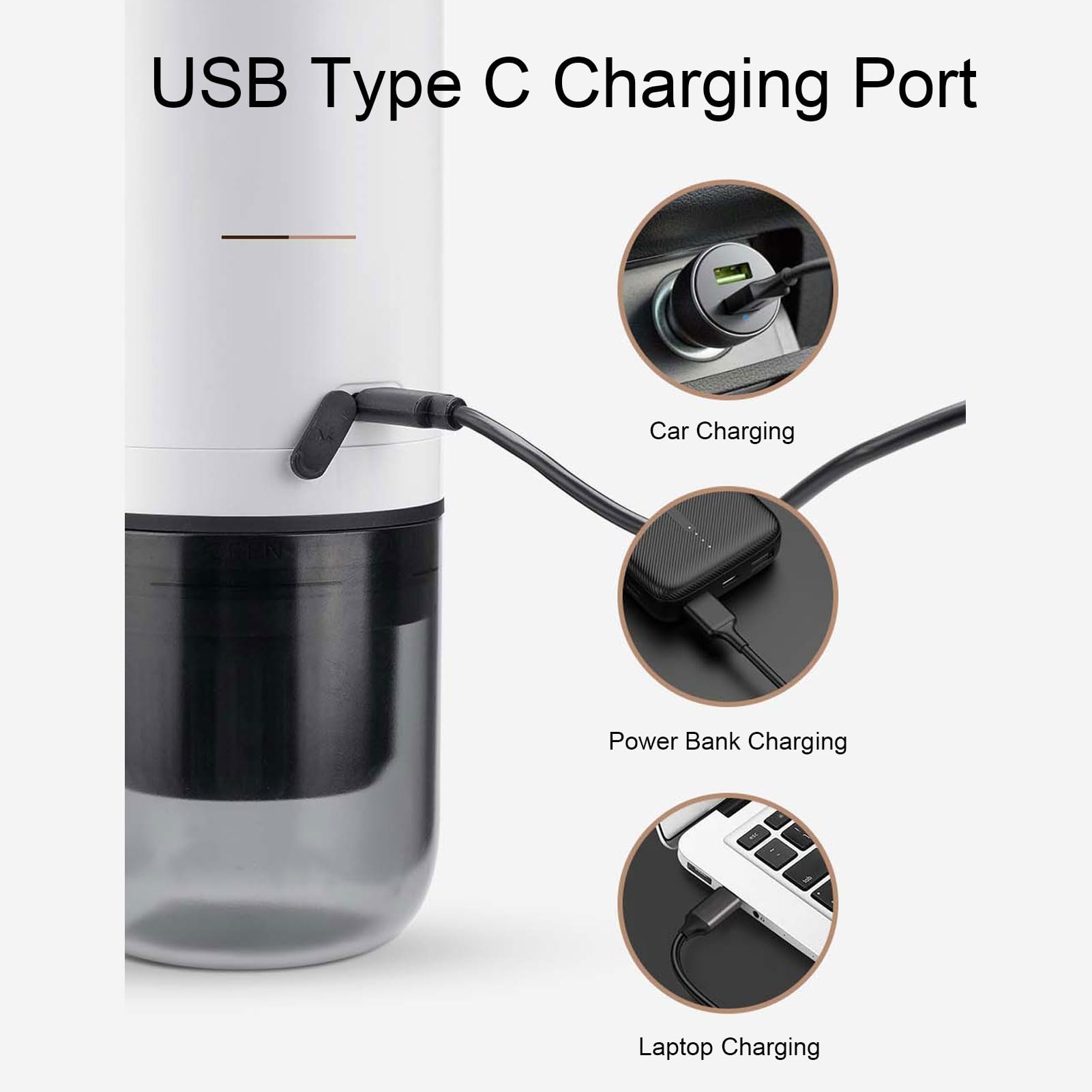 Haofy Portátil 17 Bares con Presión Alta para Extracción Óptima de Sabor, Compatible con Café Molido y Cápsulas NS, Inalámbrica para Viajes, Senderismo, Oficina, Hogar
